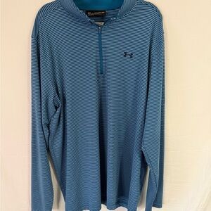 Under Armour Blue Striped Half-Zip Top XXL